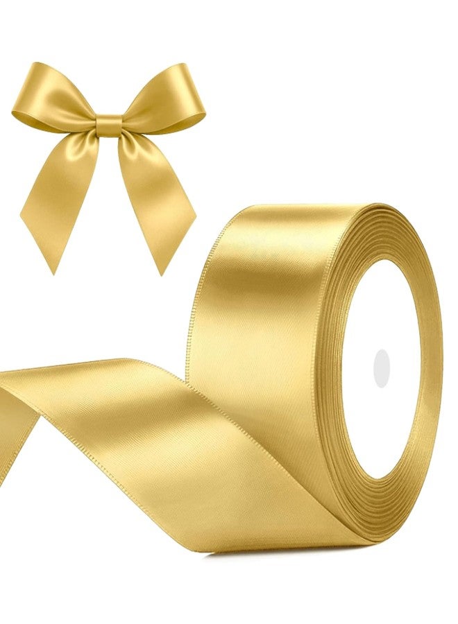 VayuSrot Ribbon Roll, Roll 4cm Wide Golden Satin Ribbon for Gift Wrapping, Party Decorations, Wedding Crafts, DIY Projects, 22 Meters Long - Image 1